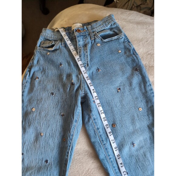 Universal thread size 2 vintage straight jeans with floral embroidery - Picture 6 of 7